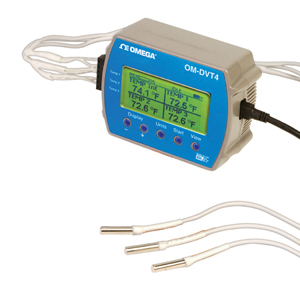 Four Channel Temperature Data Logger with Display | OM-DVT4