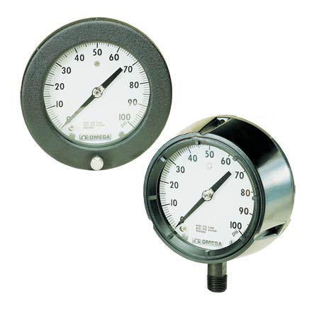 PGH and PGJ Series : Industrial Process Pressure Gauges with 4.5 and 6-inch Dials, Black Phenol or Aluminum Case