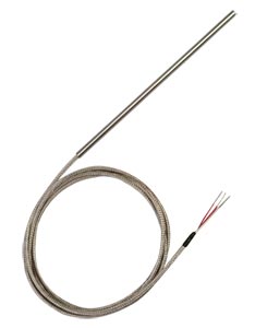 PRTF10-E-SB Series:General Purpose RTD Probes with Stainless Steel Braided Fiberglass Insulated and Jacketed Cables