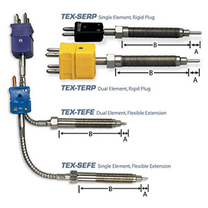Thermocouple Probes with Hastelloy Tips for PFA Extruders | TEX Series