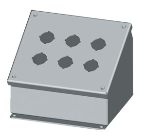 NEMA Type 12 Steel Sloping Front Pushbutton Enclosures for 22mm & 30.5mm Push Buttons | SCE-PBA Series Sloping Pushbutton Enclosures