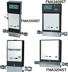 Stainless Steel Mass Flowmeters and Controllers | FMA3100ST, FMA3200ST, FMA3300ST, FMA3400ST Series