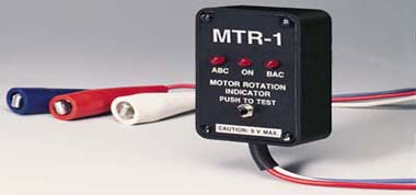 Motor Rotation Indicator, Determines Correct Power Connection for clockwise or counterclockwise motor rotation, Model MTR-1  | MTR-1