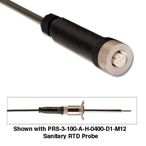 Miniature Temperature Transmitter for Hygienic RTD Probes and Sensors | SPRTX-SS M12 Transmitter