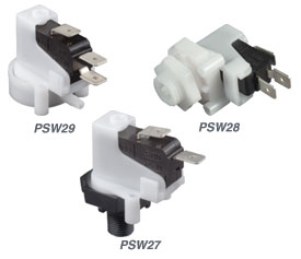 Pressure and Vacuum Switches, Compact Rugged Pre-Fixed Setpoint | PSW27, PSW28, and PSW29 Series