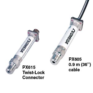 Thin Film Pressure Transmitters, Stainless Steel Construction | PX605 and PX615