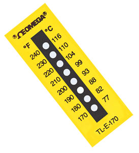 Etiquetas para Medir Temperatura Não reversíveis com 8 pontos | Série TL-E